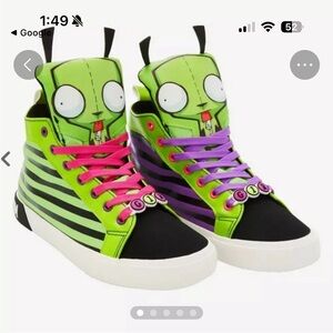 Hot Topic  multi Trainers sz11 Men’s Groundup Invader Zim GIR Stripe High Top